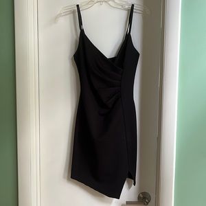 TCEC Asymmetrical Black Bodycon Dress